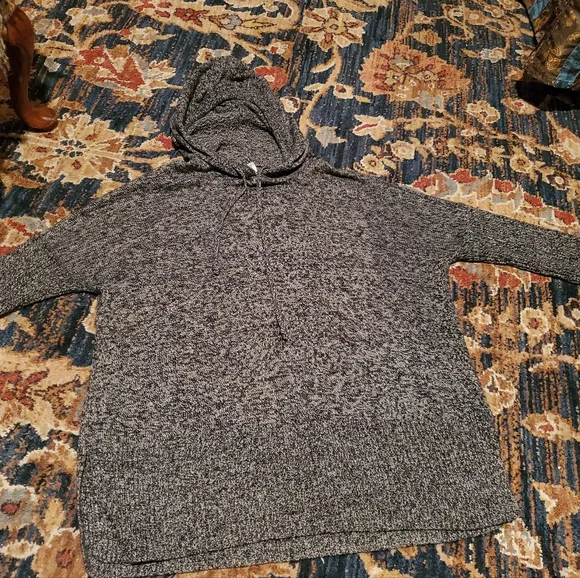 GAP Marled Knit Hooded Pullover - Heather Gray - Picture 11 of 13